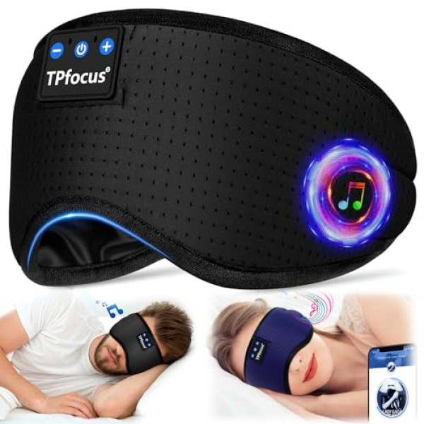 Masque de Sommeil Bluetooth 5.2 - Écouteurs Sans Fil Intégrés