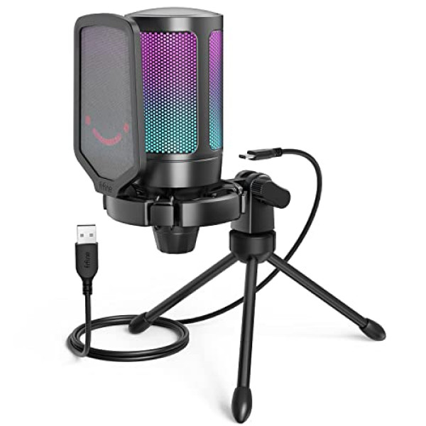 Microphone USB FIFINE RGB - Gaming & Streaming